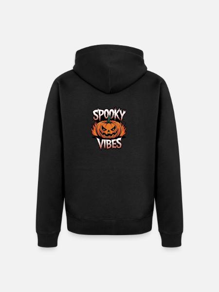 Spooky Jack-o'-lantern – Spooky Vibes - Unisex Premium Organic Zip Hoodie - black