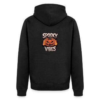 Spooky Jack-o'-lantern – Spooky Vibes - Veste à capuche bio Premium Unisexe - noir - Dos - Nico (187cm)