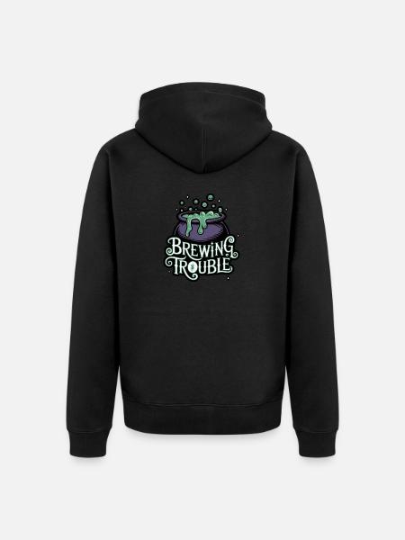 Hexenkessel – Brewing Trouble - Unisex Premium Bio Zip Hoodie - Schwarz