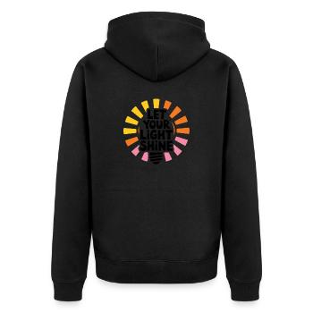 Let Your Light Shine – Glowing Light Bulb - Unisex Premium Organic Zip Hoodie - black - Back - Nico (187cm)