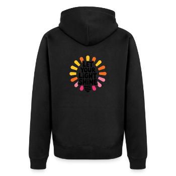 Let Your Light Shine – Glowing Light Bulb - Unisex Premium Organic Zip Hoodie - black - Back - Nico (187cm)