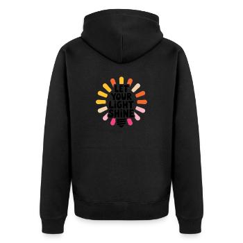 Let Your Light Shine – Glowing Light Bulb - Unisex Premium Organic Zip Hoodie - black - Back - Nico (187cm)