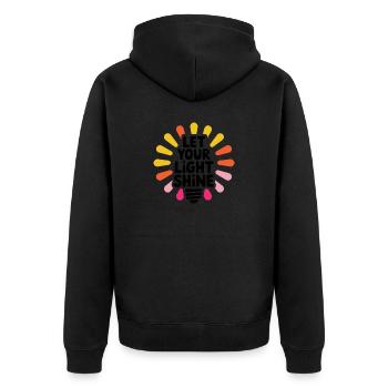 Let Your Light Shine – Glowing Light Bulb - Unisex Premium Organic Zip Hoodie - black - Back - Nico (187cm)