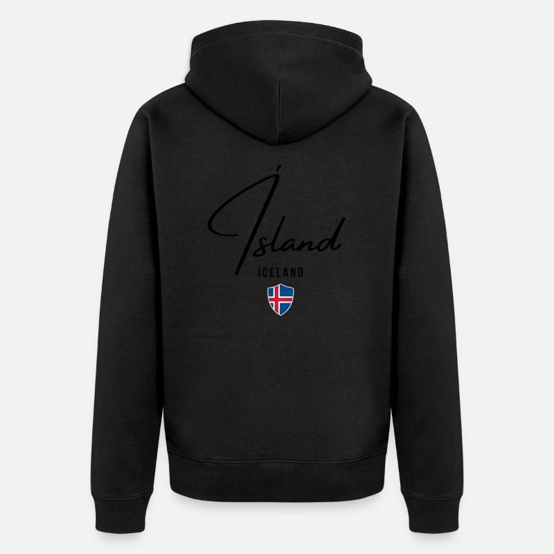 Drapeau de l’Islande, fierté islandaise - Veste à capuche bio Premium Unisexe - noir