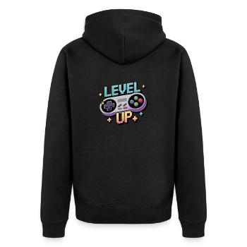 Level Up - Manette de jeu - Veste à capuche bio Premium Unisexe - noir - Dos - Nico (187cm)