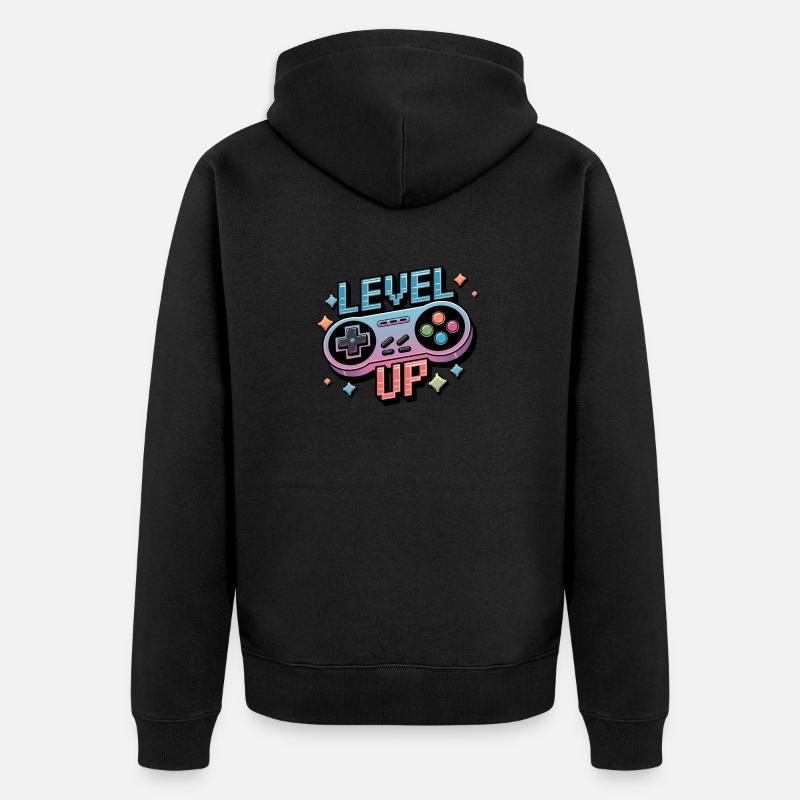 Level Up - Manette de jeu - Veste à capuche bio Premium Unisexe - noir