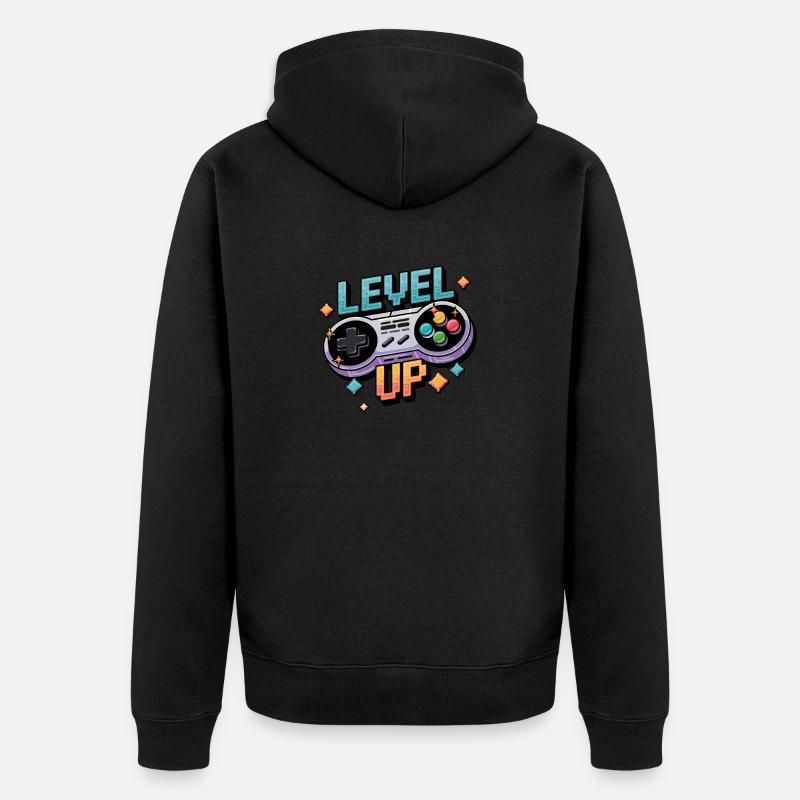 Level Up - Manette de jeu - Veste à capuche bio Premium Unisexe - noir