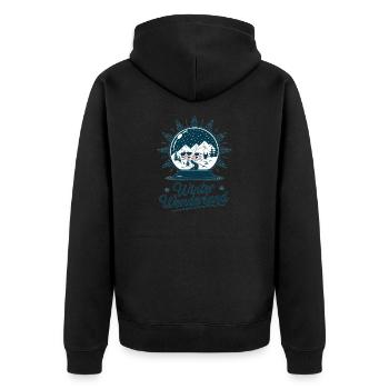 Winter Wonderland - Boule à neige avec village - Veste à capuche bio Premium Unisexe - noir - Dos - Nico (187cm)