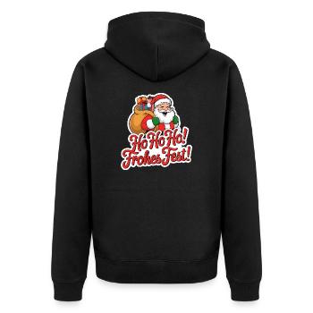 Père Noël – Ho Ho Ho ! Joyeux Noël - Veste à capuche bio Premium Unisexe - noir - Dos - Nico (187cm)