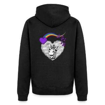 LGTB Zebra Rainbow Pride queer Zebra Fur - Veste à capuche bio Premium Unisexe - noir - Dos - Nico (187cm)