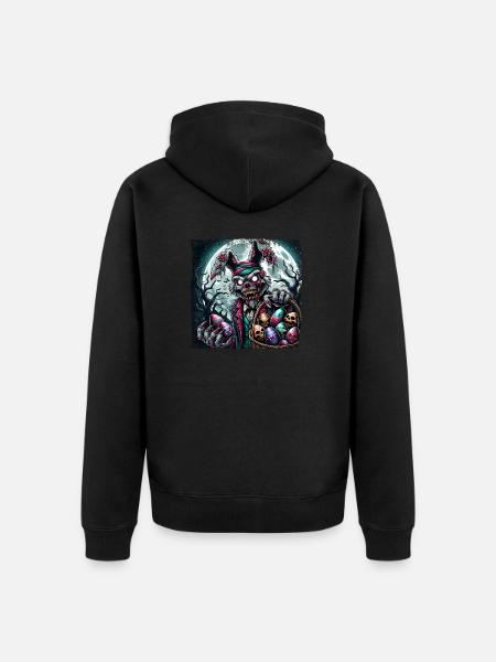 Ostern Osterhase Zombie Horror Grunge - Unisex Premium Bio Zip Hoodie - Schwarz