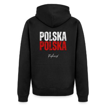 Flag of Poland, Polish pride - Unisex Premium Organic Zip Hoodie - black - Back - Nico (187cm)