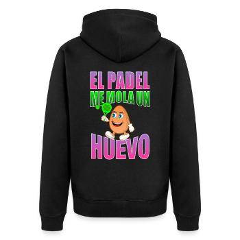 Padel is an egg cool - Unisex Premium Organic Zip Hoodie - black - Back - Nico (187cm)