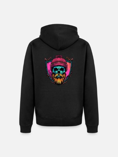 Lumberjack Skeleton - Unisex Premium Organic Zip Hoodie - black