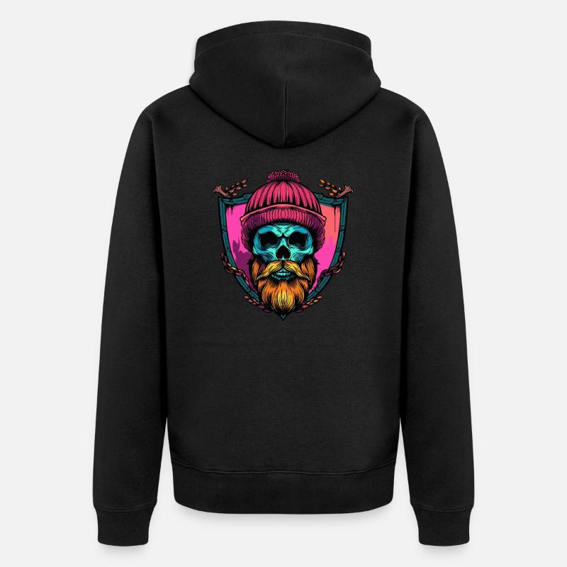 Squelette de bûcheron - Veste à capuche bio Premium Unisexe - noir