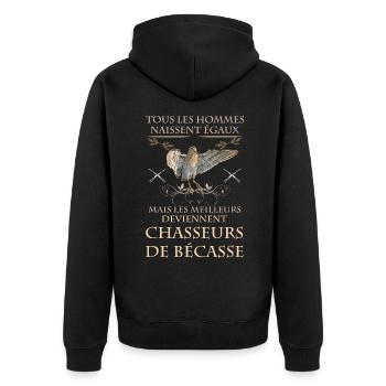 Bécasse bécassier et citation - Veste à capuche bio Premium Unisexe - noir - Dos - Nico (187cm)