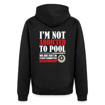 Billiard Addicted - Unisex Premium Bio Zip Hoodie - Schwarz - Hinten - Nico (187cm)