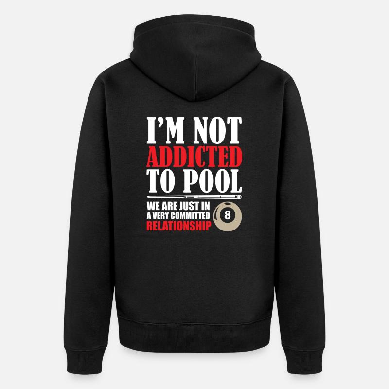 Billiard Addicted - Unisex Premium Bio Zip Hoodie - Schwarz