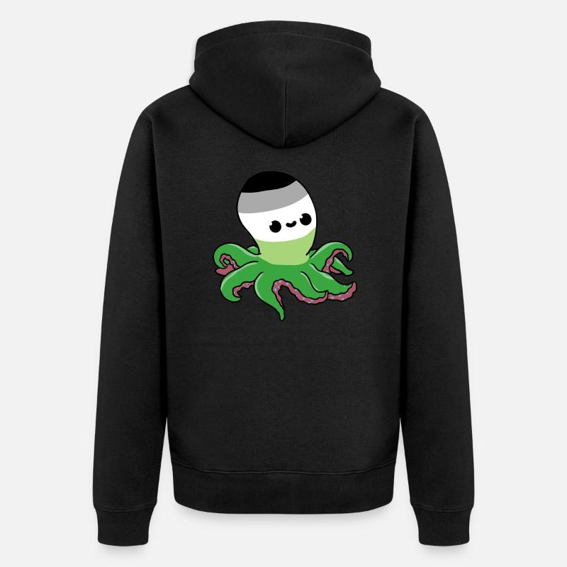 Aromantic Pride Octopus - Veste à capuche bio Premium Unisexe - noir