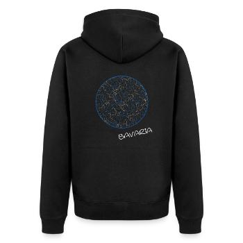 Bavaria - Unisex Premium Bio Zip Hoodie - Schwarz - Hinten - Nico (187cm)