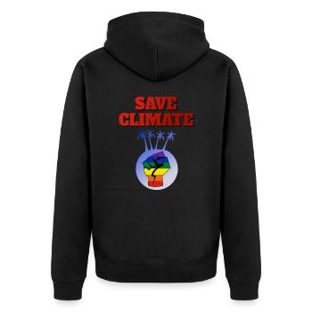 sauver le climat Climat Énergie Environnement Protection de l’environnement bi - Veste à capuche bio Premium Unisexe - noir - Dos - Nico (187cm)