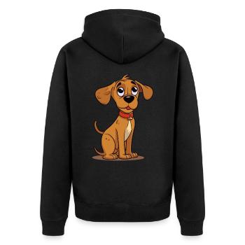 Conception de chien mignon pour les propriétaires de chiens - Veste à capuche bio Premium Unisexe - noir - Dos - Nico (187cm)