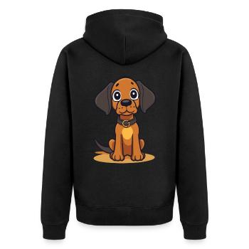 Niedliches Hundedesign für Hundebesitzer - Unisex Premium Bio Zip Hoodie - Schwarz - Hinten - Nico (187cm)