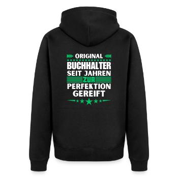 Accountant matured to perfection - Unisex Premium Organic Zip Hoodie - black - Back - Nico (187cm)