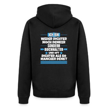 Ni poètes, ni penseurs, mais non poètes - Veste à capuche bio Premium Unisexe - noir - Dos - Nico (187cm)