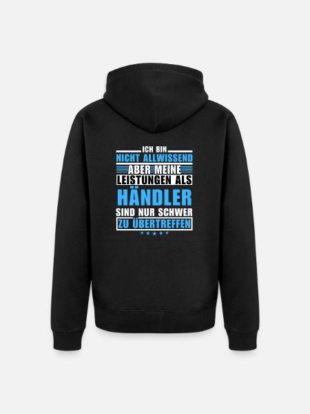 Unübertroffene Leistung als Händler - Unisex Premium Bio Zip Hoodie - Schwarz