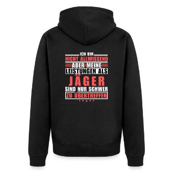 Unmatched performance as a hunter - Unisex Premium Organic Zip Hoodie - black - Back - Nico (187cm)