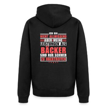 Des performances inégalées en tant que boulanger - Veste à capuche bio Premium Unisexe - noir - Dos - Nico (187cm)