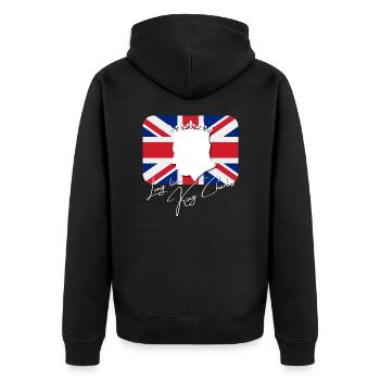 Couronnement du roi britannique Charles Angleterre Drapeau - Veste à capuche bio Premium Unisexe - noir - Dos - Nico (187cm)