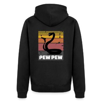 Serpent au pistolet (Pew Pew) - Veste à capuche bio Premium Unisexe - noir - Dos - Nico (187cm)