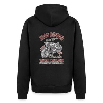 RACE RIDER BIKES CAFERACER BIKER MOTO MOTIF - Veste à capuche bio Premium Unisexe - noir - Dos - Nico (187cm)