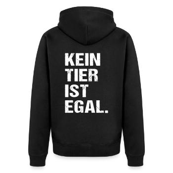 Kein Tier Ist Egal Tierschutz Tierliebhaber - Unisex Premium Bio Zip Hoodie - Schwarz - Hinten - Nico (187cm)