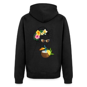 Club Tropicana - Unisex Premium Organic Zip Hoodie - black - Back - Nico (187cm)