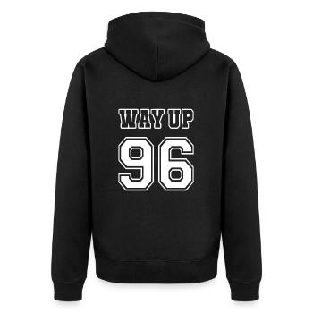 Way Up 96 Jahrgang Geburtstag Jubiläum 1996 - Unisex Premium Bio Zip Hoodie - Schwarz - Hinten - Nico (187cm)