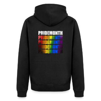 Gay Pride Month - Unisex Premium Organic Zip Hoodie - black - Back - Nico (187cm)