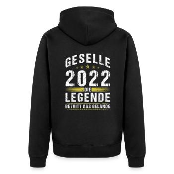 Geselle 2022 Gesellenprüfung Bestandene Ausbildung - Unisex Premium Bio Zip Hoodie - Schwarz - Hinten - Nico (187cm)