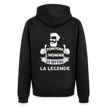 Tonton l homme le mythe la legende - Veste à capuche bio Premium Unisexe - noir - Dos - Nico (187cm)