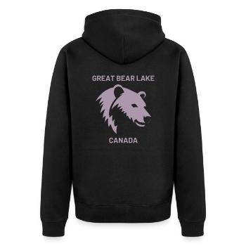 Great Bear Lake Silhouette Design - Urlaub in Kana - Unisex Premium Bio Zip Hoodie - Schwarz - Hinten - Nico (187cm)