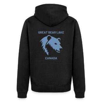 Great Bear Lake Silhouette Design - Urlaub in Kana - Unisex Premium Bio Zip Hoodie - Schwarz - Hinten - Nico (187cm)