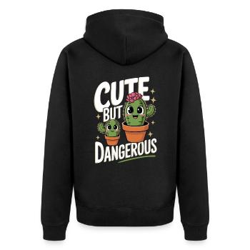 Cactus Cacti Desert Plant - Unisex Premium Organic Zip Hoodie - black - Back - Nico (187cm)