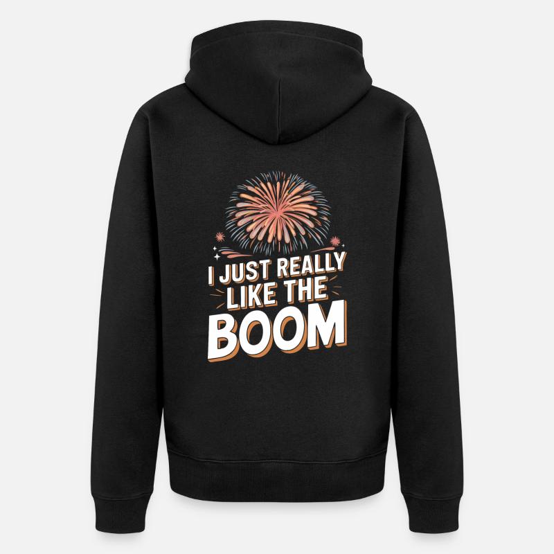 Pyrotechnie Feux d’artifice Pyrotechnie - Veste à capuche bio Premium Unisexe - noir