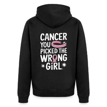 Sensibilisation au cancer Cancer Cancer du sein - Veste à capuche bio Premium Unisexe - noir - Dos - Nico (187cm)