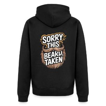 Bart Schnurrbart Bärtige Männer - Unisex Premium Bio Zip Hoodie - Schwarz - Hinten - Nico (187cm)