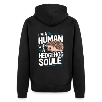 hérisson animal épineux hérisson - Veste à capuche bio Premium Unisexe - noir - Dos - Nico (187cm)