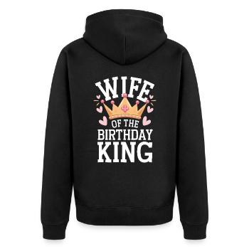 Frau Ehefrau Partnerin Familie Verheiratet - Unisex Premium Bio Zip Hoodie - Schwarz - Hinten - Nico (187cm)