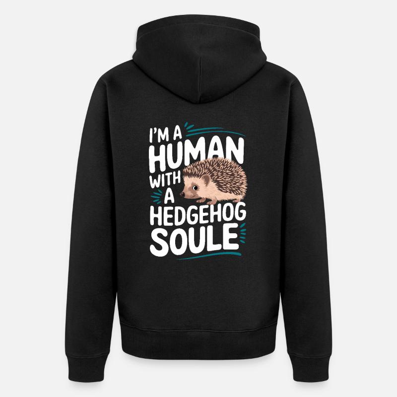 hérisson animal épineux hérisson - Veste à capuche bio Premium Unisexe - noir